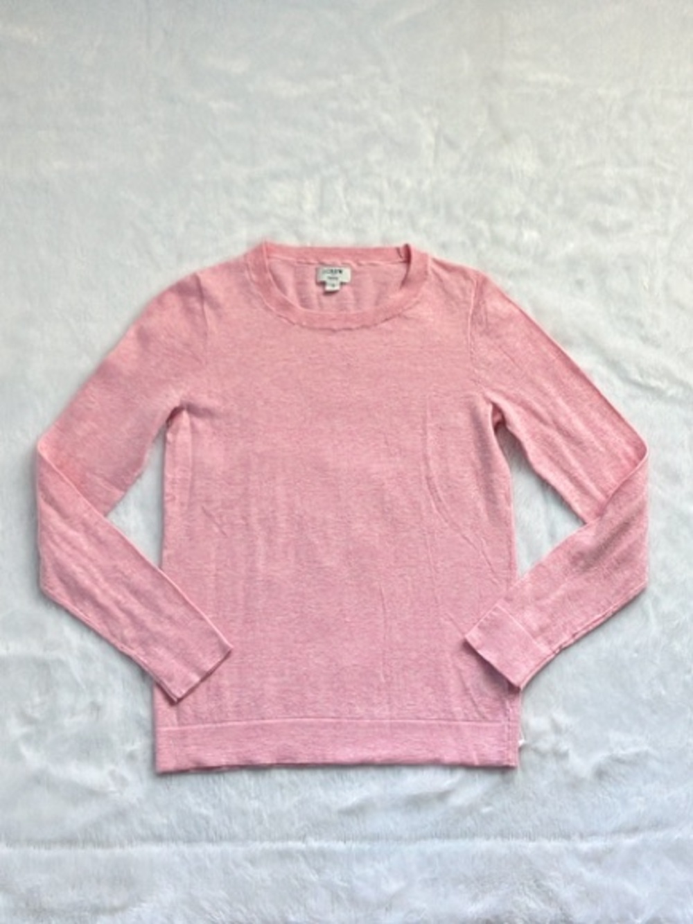Like New Pink J. Crew Cotton Teddie Sweater, Size Small